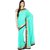 Parchayee Green Georgette Plain Saree With Blouse