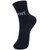 Dukk Dark Blue Solid Cotton Lycra Quarter Length Socks
