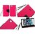 HR Wireless PU Leather Flip Wallet Credit Card Cover Case for iPhone 6 Plus - Retail Packaging - Hot Pink