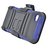 Eagle Cell PRIPHONE4SPSTHLBLBK Hybrid Rugged TUFFSUIT with Kickstand for iPhone 4 - Retail Packaging - Blue/Black