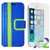 Exian Multifunctional Cell Phone Case for iPhone 6 Plus - Retail Packaging - Blue & Green