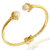 Spargz Rose Gold Plated Alloy Pearl Bud Cuff Bangles Bracelets for Girls  Women AISK 167