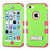 MyBat iPhone 5C TUFF Hybrid Phone Protector Cover with Stand - Retail Packaging - Green/Pink