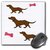 3dRose LLC 8 x 8 x 0.25 Inches Mouse Pad, 3 Cartoon Dachshunds With Red Bones (mp_46552_1)