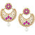 Shining Jewel Traditional Hyderabadi Chandbali Earring With Pink Crystals And Pearls (SJ492)