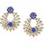 Shining Jewel Traditional Hyderabadi Chandbali Earring With Blue Crystals (SJ500)