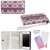 JAVOedge Pink Purple Argyle Tri Fold Case / Card Holder, Screen Protector, Wristlet for the Apple iPhone 5S / iPhone 5