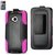 Reiko SLCPC09-HTCM7HKBK Silicone Case/Protector Cover for HTC One M7 - Retail Packaging - Hot Pink/Black
