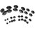 Phenovo 7 Pairs Black Acrylic Fake Ear Plug Taper Stretcher with O-rings 1.2mm Stem