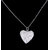 Phenovo Valentines Heart Shaped Locket Photo Pendant Necklace Chain Silver Plated