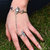Phenovo Women Vintage Silver Metal Geometry Cuff Bracelet Slave Ring Bangle