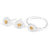 Phenovo Fashion Women Silver Earrings Stud Ring Daisy Flower Set