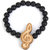 Phenovo HipHop Style Music Note Pendant Bracelet Wood Beads Stretch Chain Unisex
