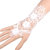 Phenovo Sexy Retro White Lace Hollow Flower Ring Bracelet Glove Set Wedding Party