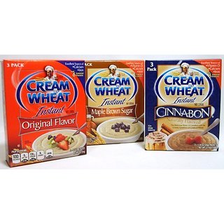Cream Of Wheat Instant Cereal Original Flavor, Maple Brown Sugar, And Cinnabon - 3 Boxes, 3 Flavors, 1 Flavor Per Box, E