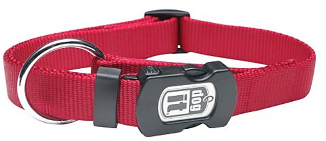 Large Red 3/4-Inch Dogit Nylon Adjustable Single Ply Dog Collar with Plastic Snap