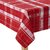 Vc-k84 Valentines Day Heart Tablecloth 60 x 84 Tartan Jacquard Red & White With Sparkle Thread