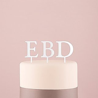 Buy Weddingstar Letter H Acrylic Single Initial Cake Topper, White ...