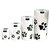 Pawvacs Set of 4 ( 3, 6, 12, 24 Ounce ) Vacuum Sealed Pet Food Storage Containers; White Cap & Body/Black Paws
