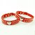 Enjoying Red Puppy Dog Leather Collars Necklaces With Lovely Heart Charm Bling Crystal-Medium