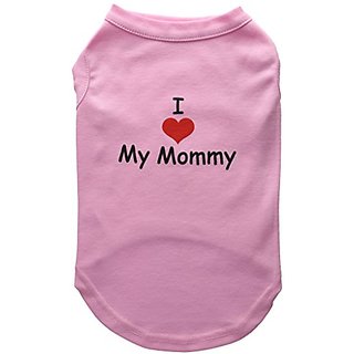 Mirage Pet Products 14-Inch I Love My Mommy Screen Print Shirts For Pets, Large, Pink