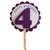 All About Details Shimmer Purple 4th Birthday Cupcake Toppers, Set of 12