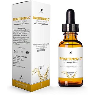 Vitamin C Serum- Made With 98% Natural And 72% Organic Ingredients- Contains Organic Vitamin C + Vegan Hyaluronic Acid S