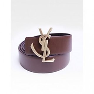 YSL - BROWN AND BLACK SNAKE LEATHER REVERSIBLE BELT