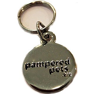 Pampered Pets Pet Collar Charm, 0.75-Inch, Silver Nickel Plated With Jump Ring Snap And 1/2-Inch Split Ring, 4-Pack