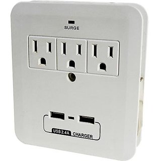Stellar Labs Power + 3 Outlet Dual USB Surge Protector