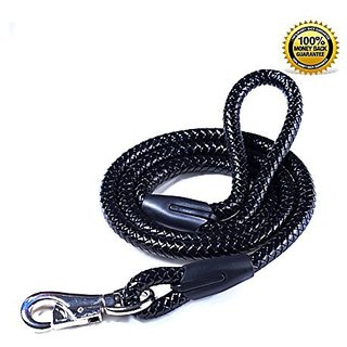 AS 4ft /5ft /6ft Long Pet Dog Training Leash, Heavy Duty Braided Leather Slip Lead Leash,Small, Medium And Large Dogs Tr
