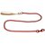 Platinum Pets No Bite Chain Leash with White Leather Handle, 42-Inch Long by 2mm Wide, Red