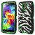 Zebra Silicone & PC 3 in 1 Shock Absorbent Combo Cover for Samsung Galaxy S5 G900 - Green Hybrid Case Cover Snap-On