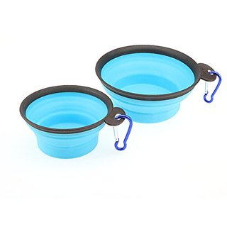Forpet Set Of 2 100% Non-toxic Food Grade Silicone Pet Bowl - Collapsible Dog And Cat Bowl - Portable Lightweight Travel
