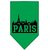Mirage Pet Products Paris Skyline Screen Print Bandana, Large, Emerald Green