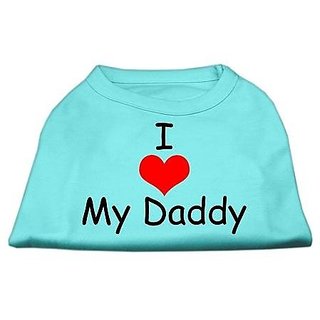 Mirage Pet Products 14-Inch I Love My Daddy Screen Print Shirts For Pets, Large, Aqua
