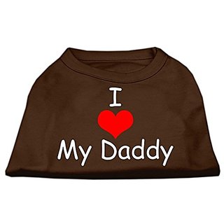 Mirage Pet Products 8-Inch I Love My Daddy Screen Print Shirts For Pets, X-Small, Brown
