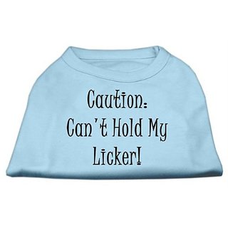 Mirage Pet Products 12-Inch Cant Hold My Licker Screen Print Shirts For Pets, Medium, Baby Blue