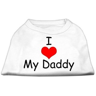 Mirage Pet Products 10-Inch I Love My Daddy Screen Print Shirts For Pets, Small, White