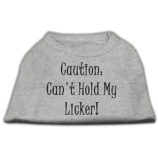 Mirage Pet Products 10-Inch Cant Hold My Licker Screen Print Shirts For Pets, Small, Grey