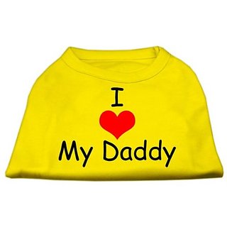 Mirage Pet Products 18-Inch I Love My Daddy Screen Print Shirts For Pets, XX-Large, Yellow