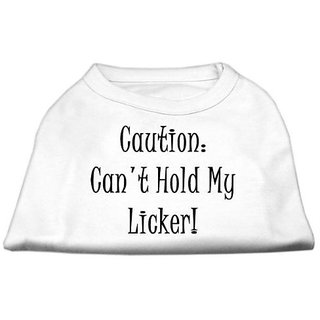 Mirage Pet Products 12-Inch Cant Hold My Licker Screen Print Shirts For Pets, Medium, White