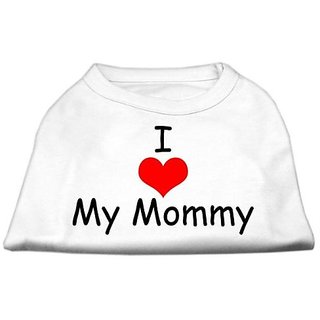 Mirage Pet Products 14-Inch I Love My Mommy Screen Print Shirts For Pets, Large, White