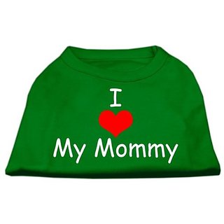 Mirage Pet Products 14-Inch I Love My Mommy Screen Print Shirts For Pets, Large, Emerald Green