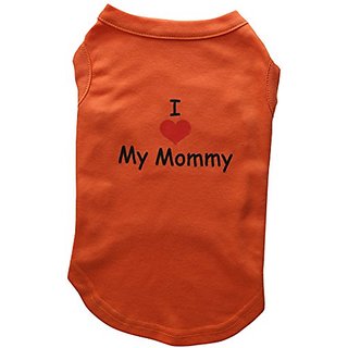 Mirage Pet Products 14-Inch I Love My Mommy Screen Print Shirts For Pets, Large, Orange