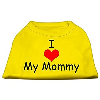 Mirage Pet Products 8-Inch I Love My Mommy Screen Print Shirts For Pets, X-Small, Yellow