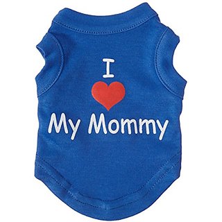 Mirage Pet Products 8-Inch I Love My Mommy Screen Print Shirts For Pets, X-Small, Blue