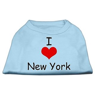 Mirage Pet Products 12-Inch I Love New York Screen Print Shirts For Pets, Medium, Baby Blue