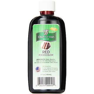 Chef-O-Van Food Coloring, Red, 4 Ounce