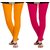 JBK Womens Cotton Leggings Combo Pack of 2 ( Yellow  pink)